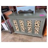 Green Cabinet with Carved Gold-Tone Doors