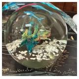 Glass Dolphin and Ocean-Themed Paperweight