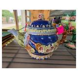 Colorful Ceramic Teapot with Floral Design