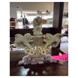 Carved Soapstone Vessel With Dragon Motif