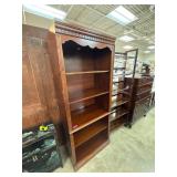 Wooden Bookshelf With Carved Scalloped Details