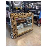 Ornate Gold-Tone Framed Wall Mirror