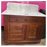 Wooden Washstand With Marble Top