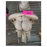 Chalkware Wall Decor With Two Owls
