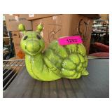 Green Ceramic Snail Figurine