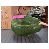 Green Ceramic Avocado-Shaped Serving Dish