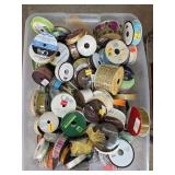 Large Assortment of Ribbon Spools in Storage Bin