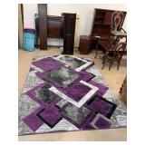 Contemporary Geometric Area Rug in Purple Tones