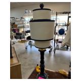 Black Table Lamp With Dual Drum Shade
