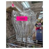 Clear Glass Decorative Vase With Scalloped Design