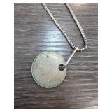Coin Pendant Necklace With Metal Chain