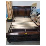 Queen Wooden Bed Frame With Storage