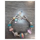 Sterling Silver Charm Bracelet with Beads