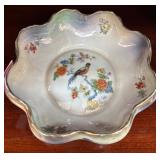 German Porcelain Bowl With Floral and Bird Motif