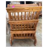 Wooden Magazine Rack with Four Compartments