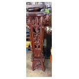 Hand-Carved Wooden Pedestal Stand