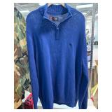 Chaps Blue Sweater with Partial Zip, XL
