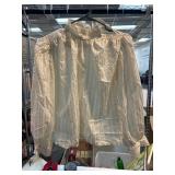 Long-Sleeve Beige Striped Blouse