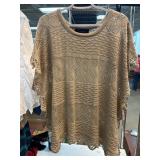 Lumiere Beige Crochet Knit Top