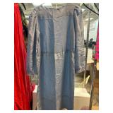 Blue Long-Sleeved Striped Dress