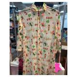 Floral Print Long-Sleeve Button-Up Dress