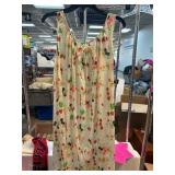 Floral Sleeveless Dress With Drawstring Neckline