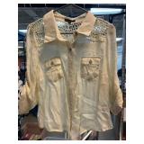 Cream-Colored Blouse With Lace Accents