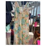 Large Floral Sleeveless V-Neck Dress