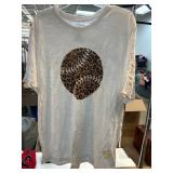 White T-Shirt with Leopard Print Design