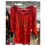 Urban Mango XL Red Embroidered Tunic