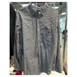 Chaps Blue Checkered Long-Sleeve Shirt, Large