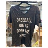 Black T-Shirt With Humorous Baseball Phrase