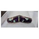 Sterling Silver N. Amer Cuff Bracelet with Inlay D