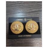 Chanel Paris Gold-Tone Clip-On Earrings