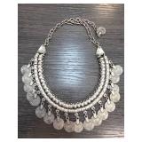 Silver-Toned Coin Collar Necklace