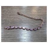 Sterling Silver and Amethyst Bracelet