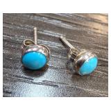 Sterling Silver Turquoise Stud Earrings