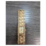 Elgin Gold-Toned Watch With Textured Bracelet