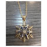 Danbury Mint Snowflake Pendant Necklace