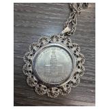 Filigree Pendant with JFK Half Dollar