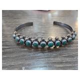 Sterling Silver Cuff Bracelet with Turquoise