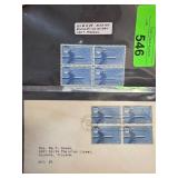 1957 US C49 Mint Airmail Block with First Day Cove
