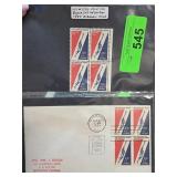 1959 Airmail Stamp Block and FDC Lot