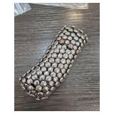 Brutalist Metal Cuff Bracelet with Dome Motif