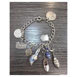 Sterling Silver Bracelet with Mixed Purity Charms