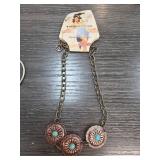 Copper-Tone Necklace With Turquoise Accents