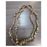 Green and Red Stone Chip Necklace