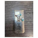 Silver-Tone Money Clip With Inlay Design