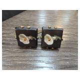 Floral and Pyramid-Style Screwback Earrings