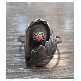 Sterling Silver Leaf Design Ring, Size 5.5